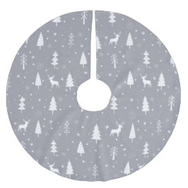 Falda Para El Árbol De Navidad De Poliéster Navidades grises y blancos