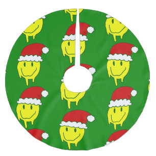 Falda Para El Árbol De Navidad De Poliéster navidades groovic cara feliz santa goteo