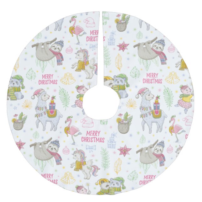 Falda Para El Árbol De Navidad De Poliéster Navidades inteligentes (Anverso)