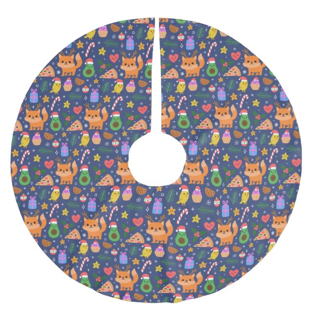 Falda Para El Árbol De Navidad De Poliéster Navidades inteligentes (Anverso)