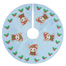 Falda Para El Árbol De Navidad De Poliéster Navidades Meow