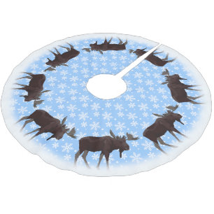Falda Para El Árbol De Navidad De Poliéster Navidades Moose Tree Skirt Holiday Moose Decoració