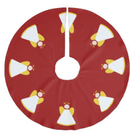 Falda Para El Árbol De Navidad De Poliéster Navidades navidad ángeles rojos oro blanco navidad