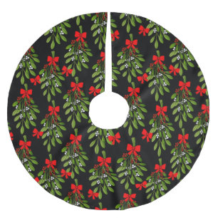Falda Para El Árbol De Navidad De Poliéster navidades negros mistletoe merry xmas