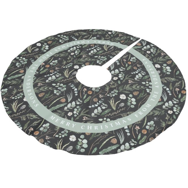 Falda Para El Árbol De Navidad De Poliéster Navidades negros regalo botánico mínimo moderno (Angular)