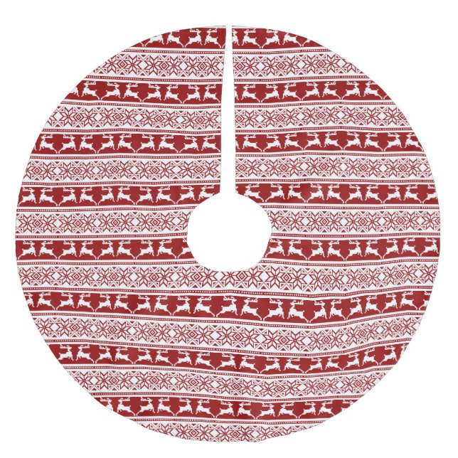 Falda Para El Árbol De Navidad De Poliéster Navidades nórdicos renos escandinavos (Anverso)