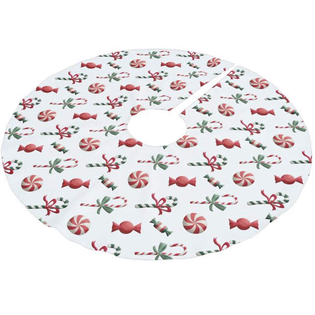 Falda Para El Árbol De Navidad De Poliéster Navidades Peppermint Candies y Candy Canes (Angular)