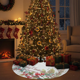 Falda Para El Árbol De Navidad De Poliéster Navidades personalizados de la flor de color de ag