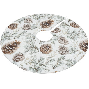 Falda Para El Árbol De Navidad De Poliéster Navidades Pine Cones