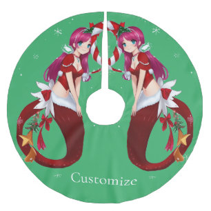 Falda Para El Árbol De Navidad De Poliéster Navidades Pixie Mermaid Thunder_Cove