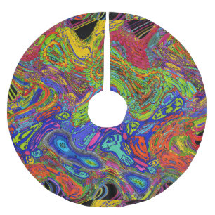 Falda Para El Árbol De Navidad De Poliéster Navidades psicodélicos