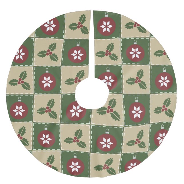 Falda Para El Árbol De Navidad De Poliéster Navidades Quilt Tree Skirt (Anverso)