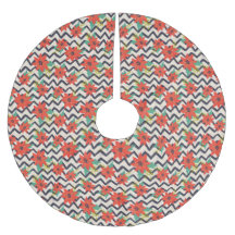 Navidades Red Poinsettia Chevron Blanco y Negro