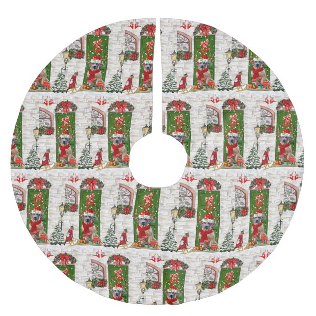 Falda Para El Árbol De Navidad De Poliéster Navidades Ridgeback Perro Rhodes (Anverso)