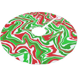 Falda Para El Árbol De Navidad De Poliéster Navidades rojos blancos y verdes giran
