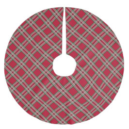 Falda Para El Árbol De Navidad De Poliéster Navidades Rojos Clásicos Plaid Tree Skirt