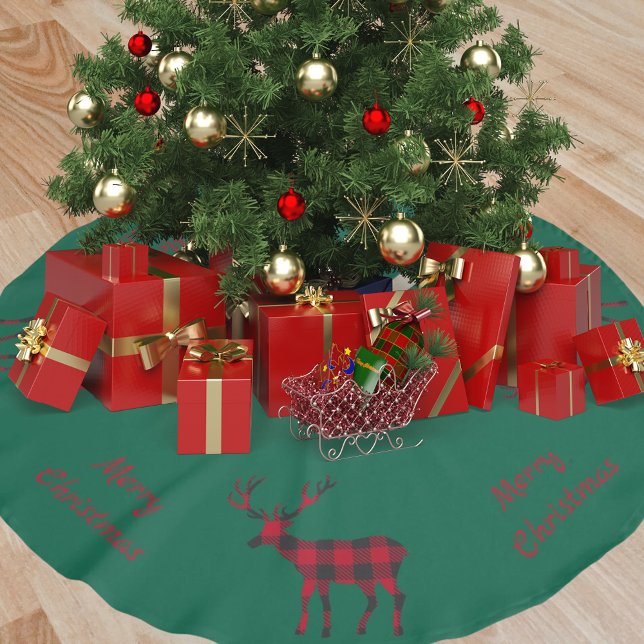 Falda Para El Árbol De Navidad De Poliéster Navidades rojos de reno (Subido por el creador)