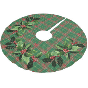 Falda Para El Árbol De Navidad De Poliéster Navidades rojos en verde