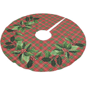 Falda Para El Árbol De Navidad De Poliéster Navidades rojos irlandeses