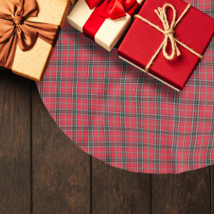 Falda Para El Árbol De Navidad De Poliéster Navidades rojos Tartán Plano