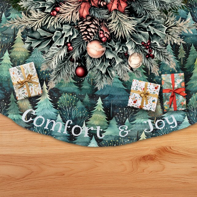 Falda Para El Árbol De Navidad De Poliéster Navidades rusticos de Woodland (Rustic Woodland Christmas Tree Skirt)
