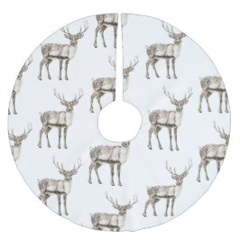 Falda Para El Árbol De Navidad De Poliéster Navidades Rústicos Deer