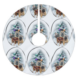 Falda Para El Árbol De Navidad De Poliéster Navidades Shar-Pei de China