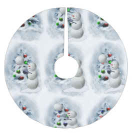 Falda Para El Árbol De Navidad De Poliéster Navidades Snowman de voleibol