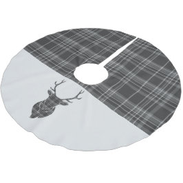 Falda Para El Árbol De Navidad De Poliéster Navidades Stag Head Gray Tartan