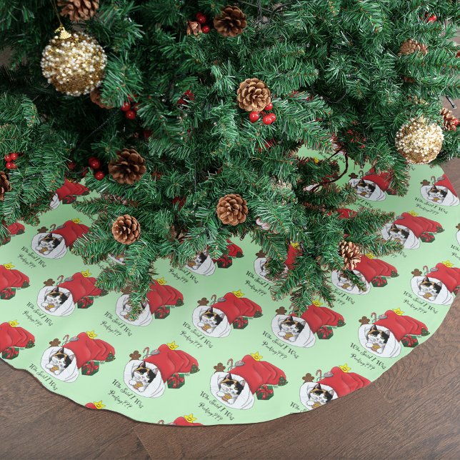 Falda Para El Árbol De Navidad De Poliéster Navidades Stocking Cute Calico Kitten (Subido por el creador)