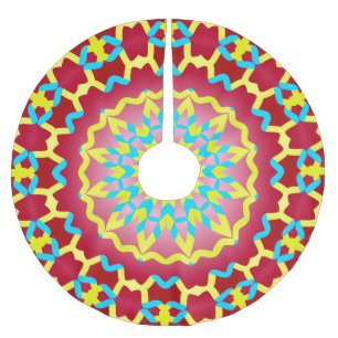 Falda Para El Árbol De Navidad De Poliéster Navidades temporada patrón clásico verde azulado a