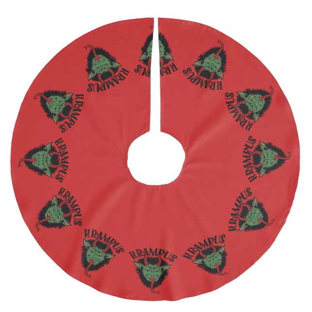 Falda Para El Árbol De Navidad De Poliéster Navidades traviesos de Krampus (Anverso)