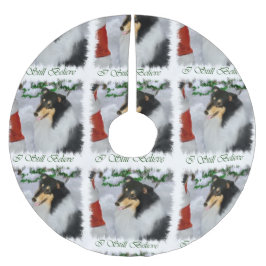 Falda Para El Árbol De Navidad De Poliéster Navidades Tri Color Collie