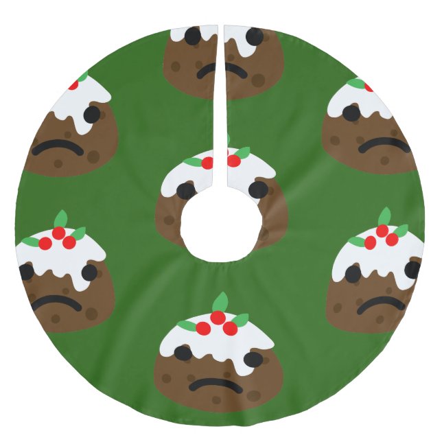Falda Para El Árbol De Navidad De Poliéster navidades tristes pudding (Anverso)