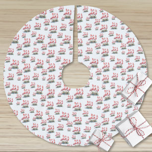 Falda Para El Árbol De Navidad De Poliéster Navidades tropicales de Flamingo