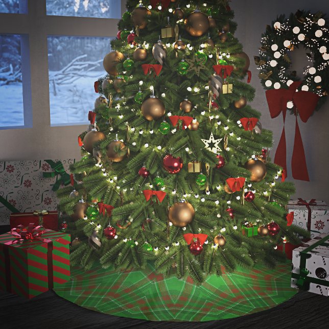 Falda Para El Árbol De Navidad De Poliéster Navidades verdes (Subido por el creador)