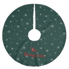 Falda Para El Árbol De Navidad De Poliéster Navidades verdes personalizados con nevadas