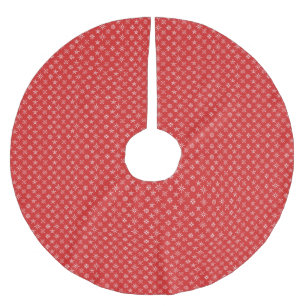 Falda Para El Árbol De Navidad De Poliéster Navidades Viernes Blancas Rojas Elegantes