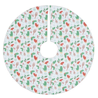 Falda Para El Árbol De Navidad De Poliéster Navidades Winter Mittens & Holly