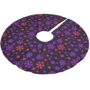 Falda Para El Árbol De Navidad De Poliéster Neon Snowflakes