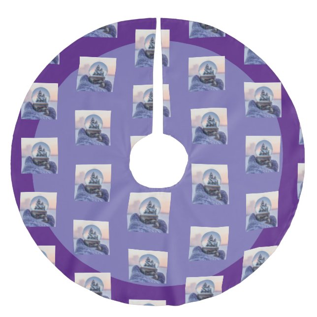 Falda Para El Árbol De Navidad De Poliéster Nevada en el árbol de Navidad (Anverso)