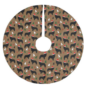 Falda Para El Árbol De Navidad De Poliéster Newfies Santa Hat Navidades de perros de Terranova