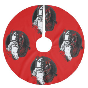 Falda Para El Árbol De Navidad De Poliéster nick krampus