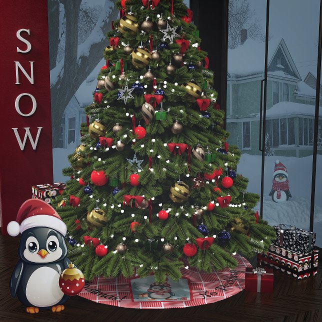 Falda Para El Árbol De Navidad De Poliéster Ningún pingüino de Navidades de búsqueda (Subido por el creador)