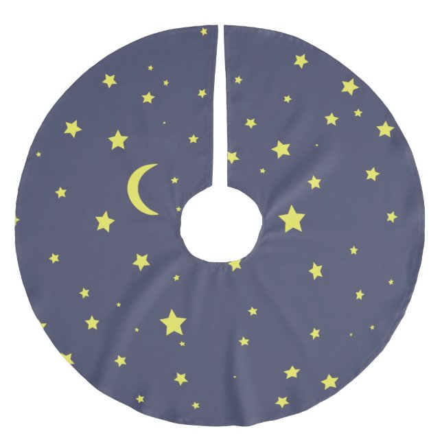 Falda Para El Árbol De Navidad De Poliéster Noche estrellada (Anverso)
