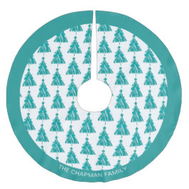 Falda Para El Árbol De Navidad De Poliéster Nombre de familia personalizado Árbol verde de Nav