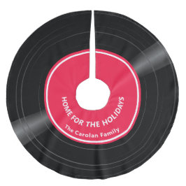 Falda Para El Árbol De Navidad De Poliéster Nombre de familia personalizado Registro de vinilo