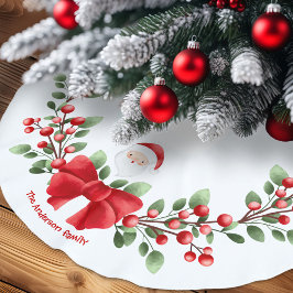 Falda Para El Árbol De Navidad De Poliéster Nombre de la familia Cute Santa Navidades Berries