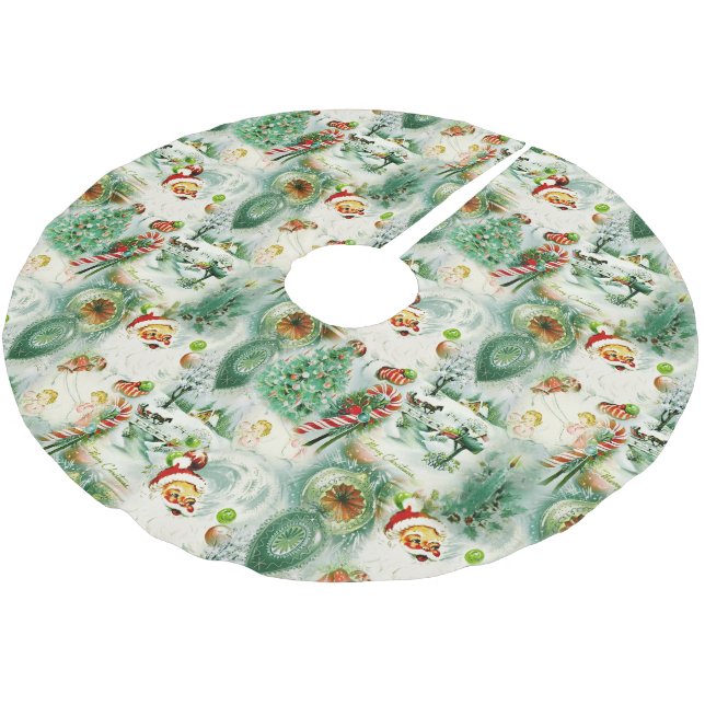 Falda Para El Árbol De Navidad De Poliéster Nostalgic Kitschmas  (Angular)