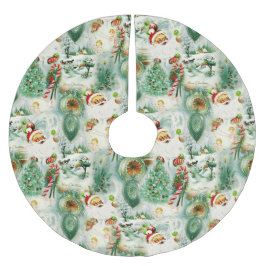 Falda Para El Árbol De Navidad De Poliéster Nostalgic Kitschmas